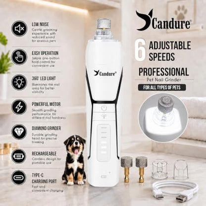 Candure Whisper Quiet Dog Nail Grinder