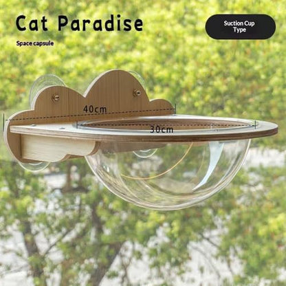 Cat Paradise Space Capsule Window Cat Bed, Suction Cup Mount, 20kg Load Capacity