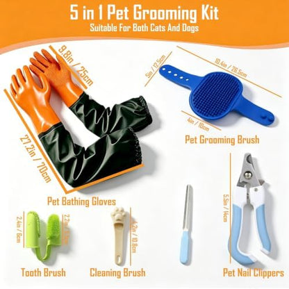 Pet Grooming Gloves for Washing Dogs & Cats, Pet Dog Cat Bathing Gloves