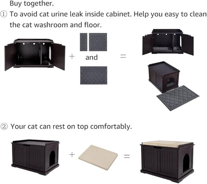 unipaws Cat Litter Box Enclosure Furniture, Cat Washroom, Hidden Litter Box Cover, Cabinet for Large Cat, Dog Proof Cat Litter Boxes, Hideaway Litter Box, Cat House