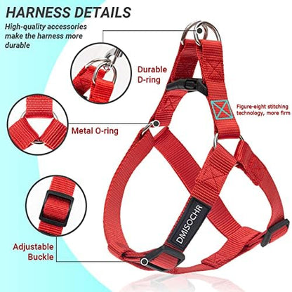 No Pull Dog Harness, Leash & Collar Set, Adjustable Step-in Vest