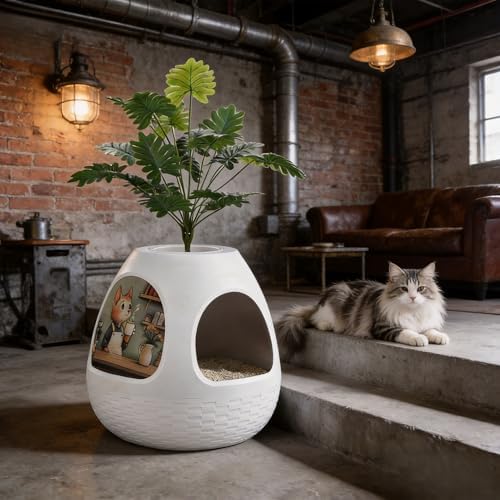 Eggloa6 Plant Litter Box, Hidden Cat Litter Box