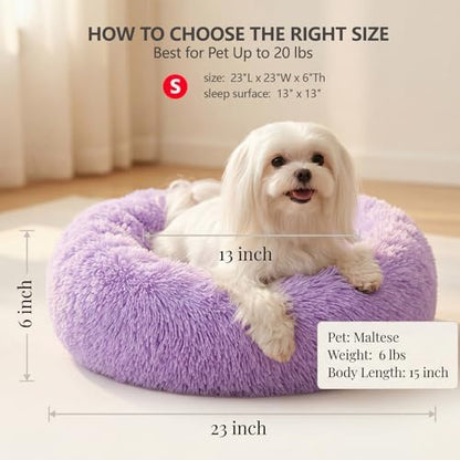 nononfish Soft Donut Dog Bed, Cozy Calming Bed