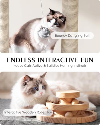 Maine Coon Cat Tree for Large Indoor Cats, Cat Tower, Stable Base