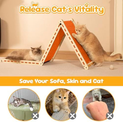 Felt Cat Scratcher for Indoor Cats, Foldable Triangle
