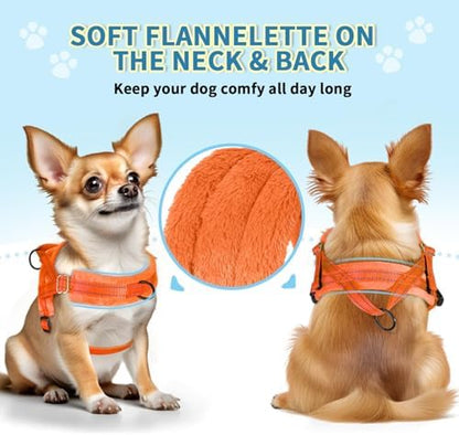 Lukovee Small Dog Harness and Leash Set, No Pull Soft Padded Vest