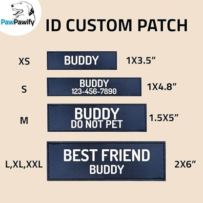 PawPawify Custom No Pull Dog Harness with Name and Phone Number, Heavy Duty Personalized Pet Vest to Prevent Tugging, Pulling, or Choking, Training and Walking (New Blue, XXL (85-140 LBS))
