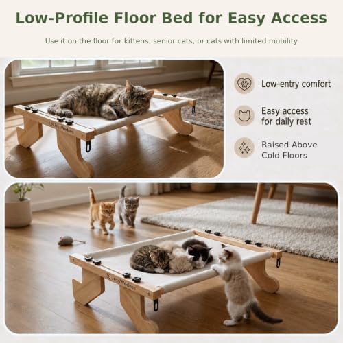 Extra Wide Cat Window Perch, 3-in-1 & Cordless