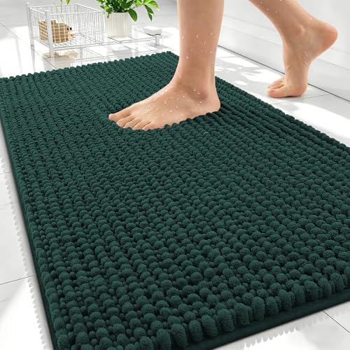 OLANLY Thick Chenille Absorbent Bathroom Rugs Mat 30x20