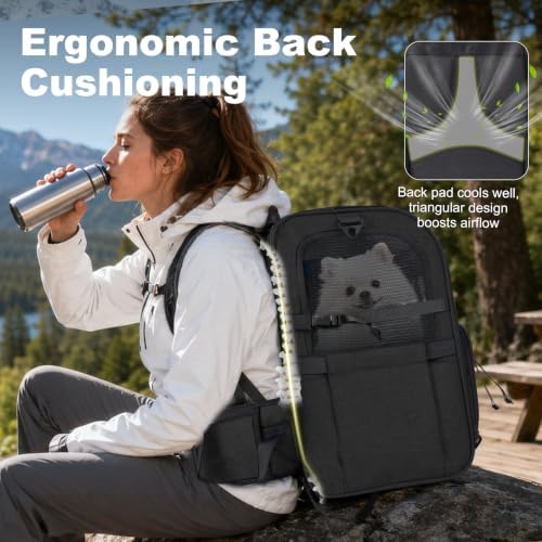 Pet Carrier Backpack with Elevated Booster Pad