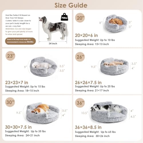 EHEYCIGA 20" Calming Donut Dog Bed