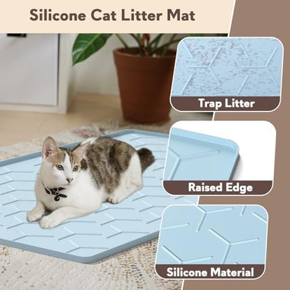 Garoopion Silicone Cat Litter Mat 34×22 inch