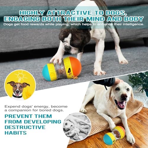 BSISUERM Dog Treat Dispensing Puzzle Toy Adjustable Food Dispenser Slow Feeder