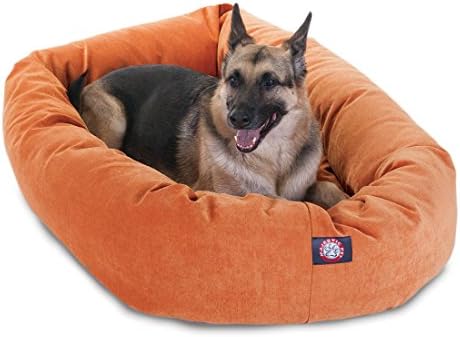 Majestic Pet 52 Inch Micro Velvet Calming Dog Bed Washable – Cozy Soft Round