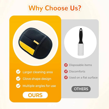 Pet Hair Remover Gloves, 2025 New Electrostatic Pet Hair Removal Gloves, Reusable Grooming Glove for Cats & Dogs