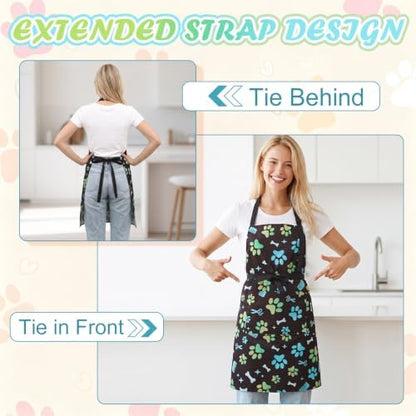 2 Pcs Dog Grooming Apron with 2 Pockets, Dog Grooming Smock