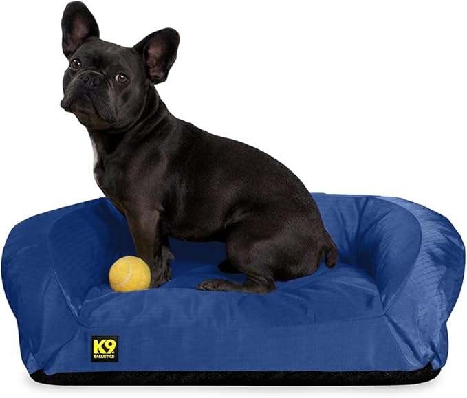 K9 Ballistics Tough Bolster Orthopedic Sofa Dog Bed with Removable Washable Cover - Durable, Water Resistant with Nonskid Bottom - Small, Taupe Premium Finish