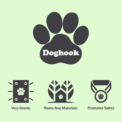 Canine Hitch- Secure Dog Leash Parking Wall Slim Hook with Clip 2 Pack - Tie Out Stainless Steel & ABS Mounting Plate for Strength - Practical Lead Management for Home & Business