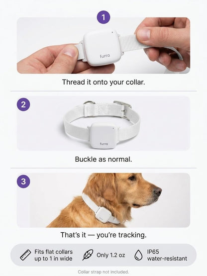 Premium Smart GPS Pet Tracker – Escape Alerts, Black or White