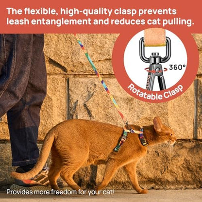 PetThem Adjustable Cat Harness and Leash Set Escape Proof