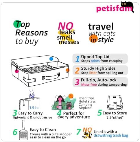 Smell-Contained Portable Cat Travel Litter Box