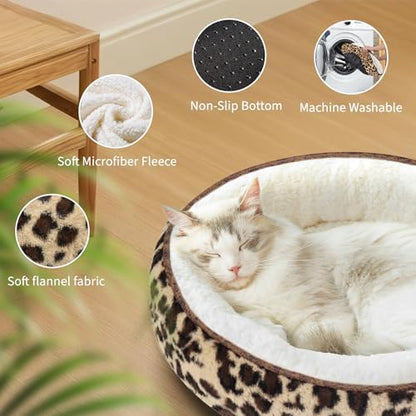 Zerbuger 20in Leopard Round Dog Bed Sofa