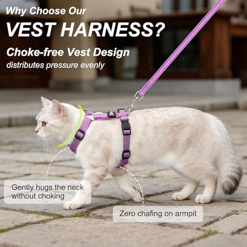 BEAUTYZOO Cat Harness and Leash Set, Escape Proof and Adjustable