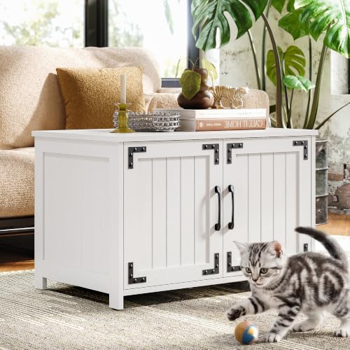 IRONCK 31.5 in Wooden Cat Litter Box Enclosure