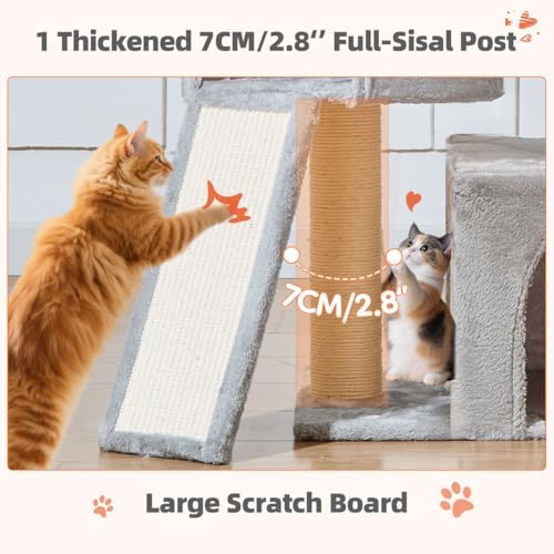 Taoqimiao Sturdy Cat Tree, 55.1In Cat Tower