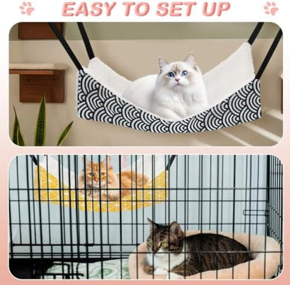 4 Pcs Cat Hammock for Cage Reversible Hanging Pet Bed