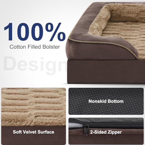 FURTIME Orthopedic Medium Dog Bed, Supportive Waterproof Pet Bed