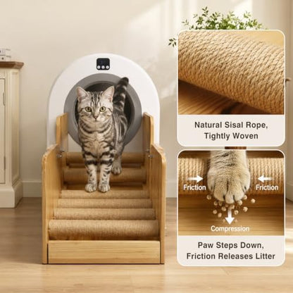 Wooden Automatic Litter Box Steps/Ramp