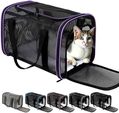 Cat Carrier, Soft-Sided Pet Carrier Bag, Breathable Mesh