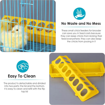 Little Giant Flip-Top Poultry Ground Feeder 20-Inch, Yellow 2-Pack