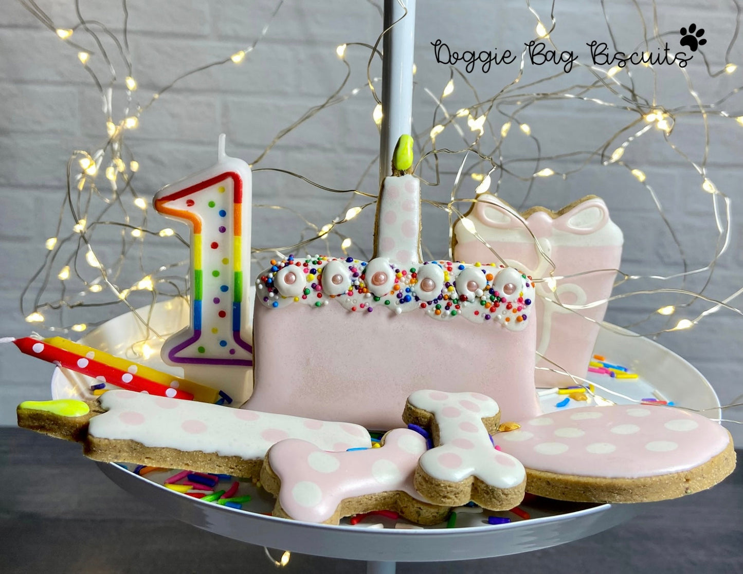 “CAKE & CANDLE™” Gift Set — Certified Lookie-a-Tookie™ Canine Cookies, Birthday Dog Treat Gift 🎂🐾