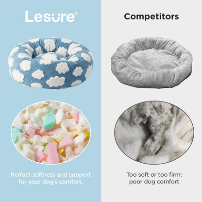 LE SURE Donut Dog Bed – 7 Sizes, 5 Patterns