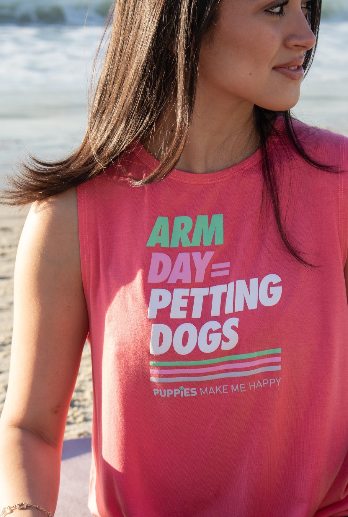 Arm Day = Petting Dogs Crop Top | Gift for Active Dog Moms | Made in USA