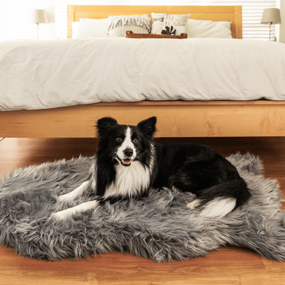 PupRug by Paw.com® Faux Fur Orthopedic Dog Bed - Curve Charcoal Grey