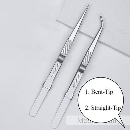 2 Pcs Set 6" Durable Stainless Steel Tweezer Set: Rust-resistant, Highly Elastic, Anti-static