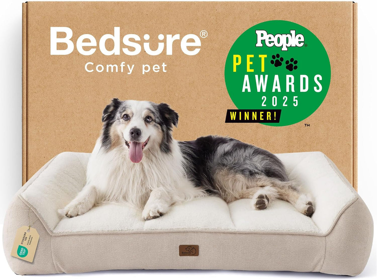 Bedsure Supportmax Orthopedic Dog Bed – Extra-Thick Bolster Sofa