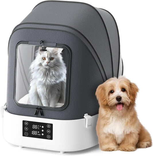 Automatic Foldable Pet Dryer Box 360° Airflow Grooming Blower for Dogs Cats