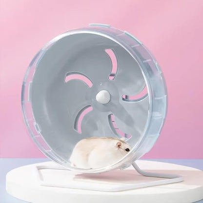 Jeeone Silent 7-Inch Hamster Wheel - Height-Adjustable Exercise Wheel Cage Accessories, Running Toys for Small Animals With Nest (Grey)