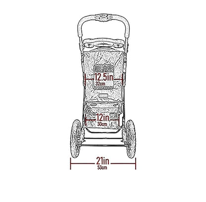 Pet Gear No-Zip Jogger Pet Stroller for Cats/Dogs, Zipperless Entry, Airless Tires, Easy One-Hand Fold, Cup Holder + Storage Basket, Hunter