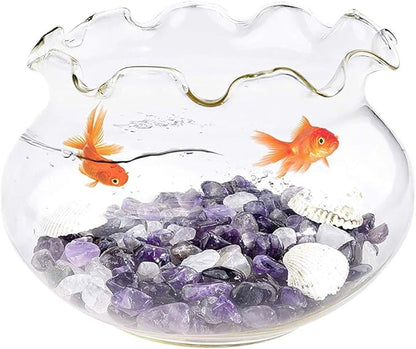 WAYBER 2 Lbs/920g Natural Purple Amethyst Quartz Crystal Stones Irregular Decorative Pebble Rock Sand for Aquarium/Fish Turtle Tank/Vase Fillers/Air Plants/Succulent Plants Decor (Fill 2 Cups)