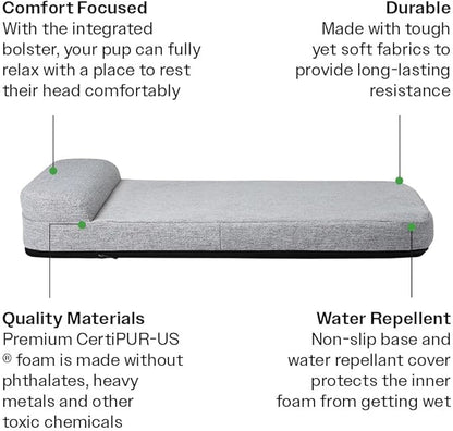 Diggs Bolstr Orthopedic Dog Bed with Headrest - Dog Crate Bed for Evolv Crate & Other Standard Pet Kennels - Durable & Comfortable - (Medium)