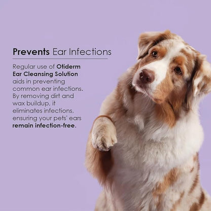 Ear Cleansing Solution with Aloe Vera for Dogs & Cats, Anti-Irritant Formula with Neutral pH and Aloe Vera, Deodorize & Gently Clean - 8 fl oz