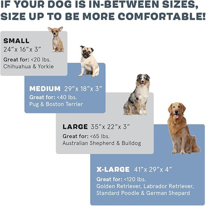 Barkbox Orthopedic Dog Bed | Comfortable Memory Foam Mattress for Joint Relief | Head and Neck Support Waterproof with Non Skid Bottom | Calming Durable Bed with Washable Cover | Small, Navy