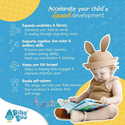 Ditty Bird Animal Sounds Book for Toddlers – Interactive Book Featuring Cuckoo, Blue Tit, Herring Gull, Tawny Owl & Dove Sounds | Musical Board Book for Ages 1-3 | Perfect Educational Gift for Toddler