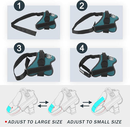 Bolux Dog Harness, No-Pull Reflective Dog Vest, Breathable Adjustable Pet Harness with Handle for Outdoor Walking - No More Pulling, Tugging or Choking (Turquoise, M)