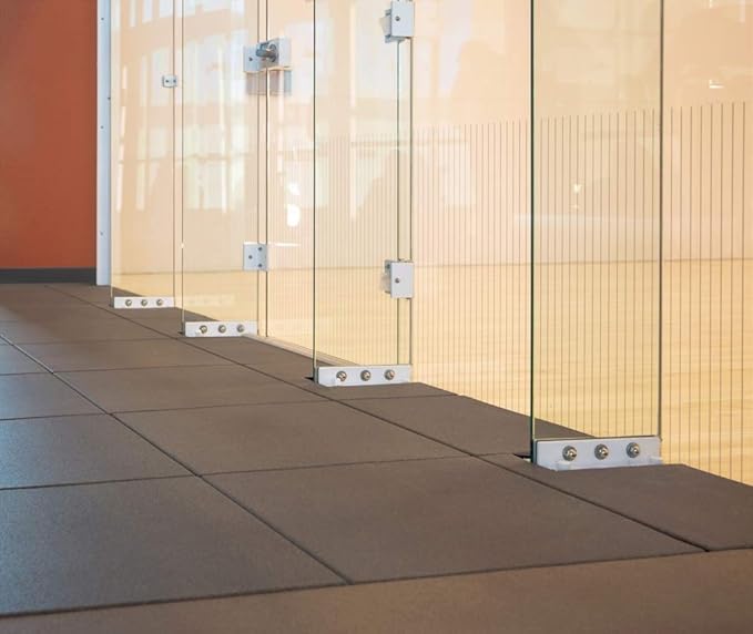 American Extreme Rubber Gym Mat - 1 Inch Thick Colorful Mats - Superior Shock & Sound Absorbing - 35% Red/Grey/White 100 Pack (Covers 400 Sq Ft)